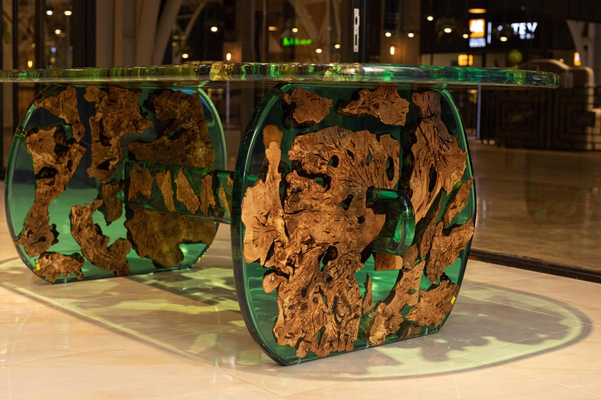 HANDCRAFTED EPOXY TABLE MADE FROM WALNUT WOOD